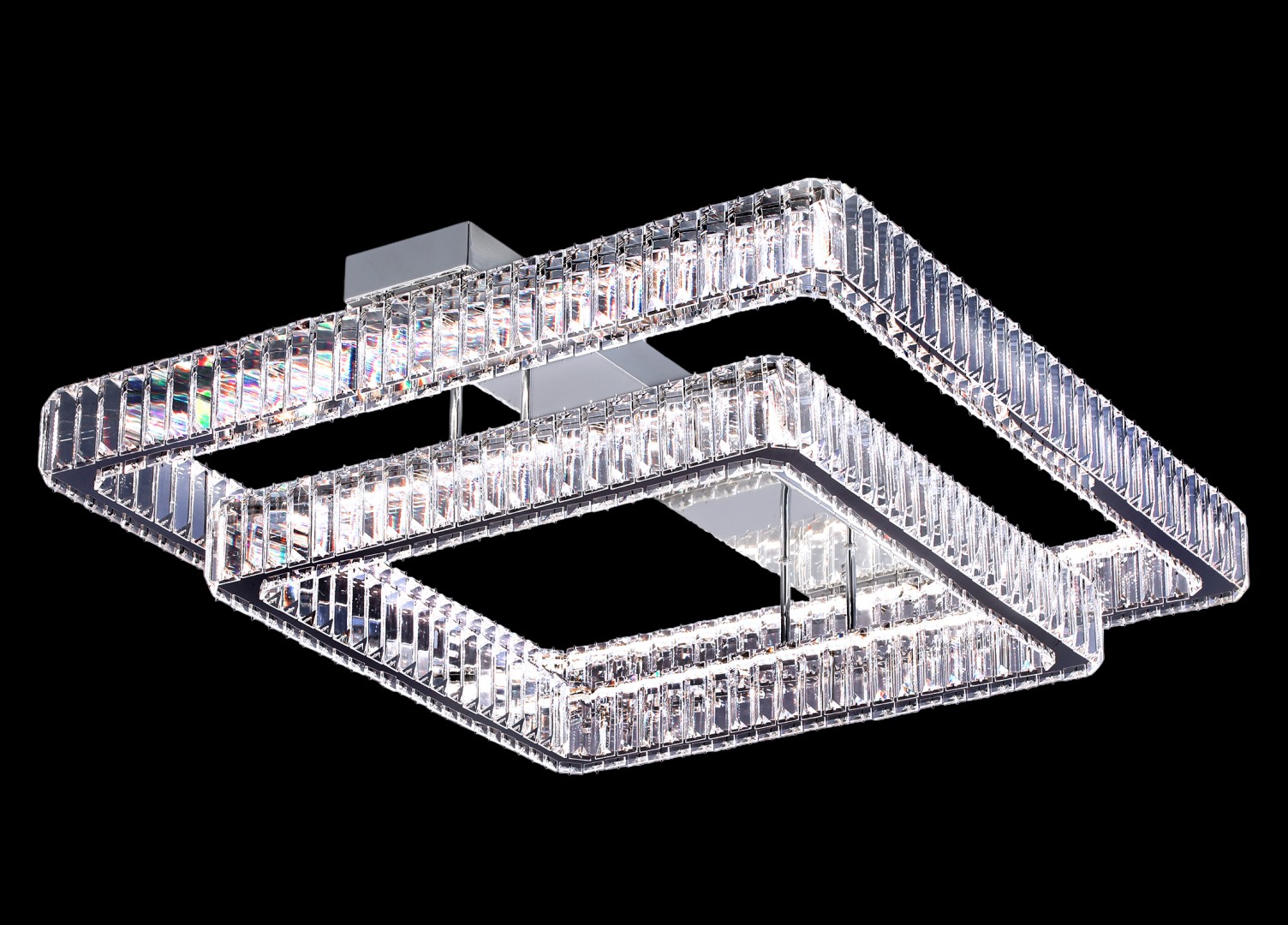 БЖ522/800+600*2 CR Led 3000+4000+6500K, 450W, диммер, хрусталь К9, размер: 800+600*H210мм (1) светил