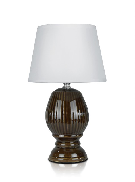 А-LE566 Brown+White абажур, размер: 200*200*340мм (24) светильник настольный