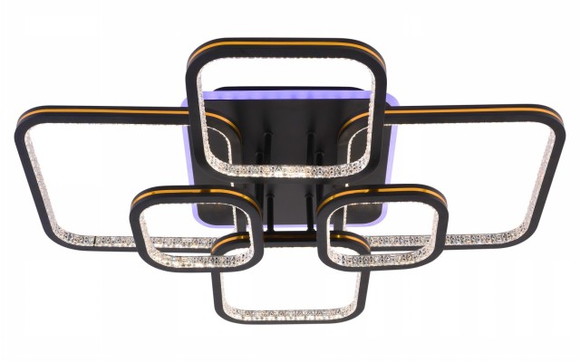 МС-DK6014/6 BK+GOLD STRIP (RGB) Led 118W+6W 3000K+4000K+6500K диммер (1) светильник потолочный