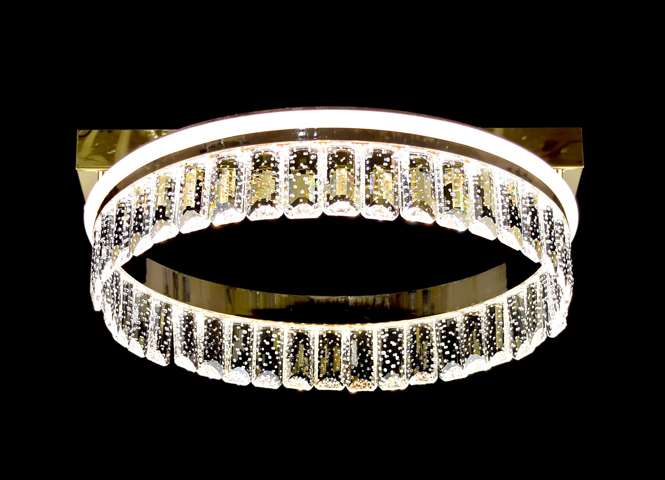 6335-40C FGD Led 3000+6000K, 56W, диммер, хрусталь, размер: D400*140мм (1) светильник потолочный
