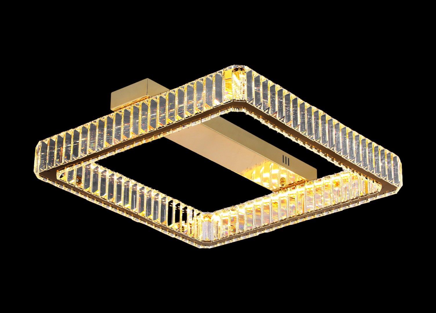 БЖ522/600*1 GD Led 3000+4000+6500K, 192W, диммер, хрусталь К9, размер: 600*600*130мм (1) светильник