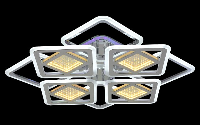 МС-LI8438D/4+4 CR (RGB) Led 168W+6W 3000K+4000K+6500K диммер (1) светильник потолочный