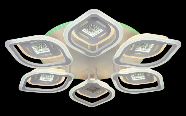 МС-LI8441C/6+6B WH (RGB) Led 180W+8W 3000K+4000K+6500K диммер (1) светильник потолочный