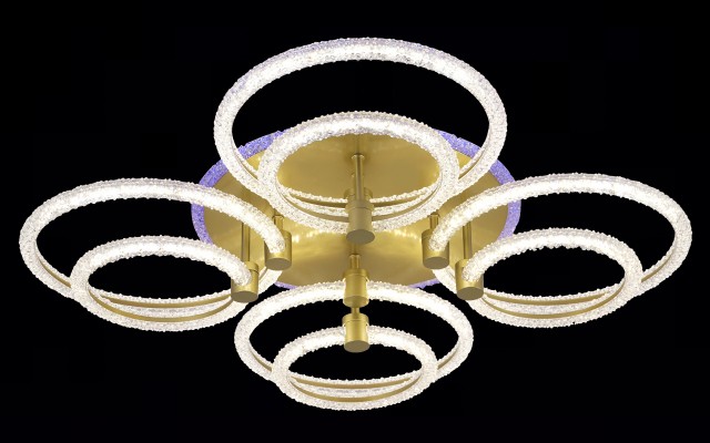 МС-XI3600D/4+4 MATT GOLD (RGB) Led 112W+6W 3000K+4000K+6500K диммер (1) светильник потолочный