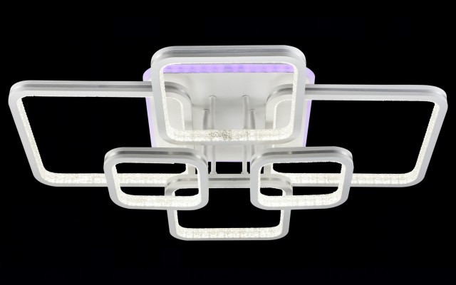 МС-DK6014/6 WH+SILVER STRIP (RGB) Led 118W+6W 3000K+4000K+6500K диммер (1) светильник потолочный