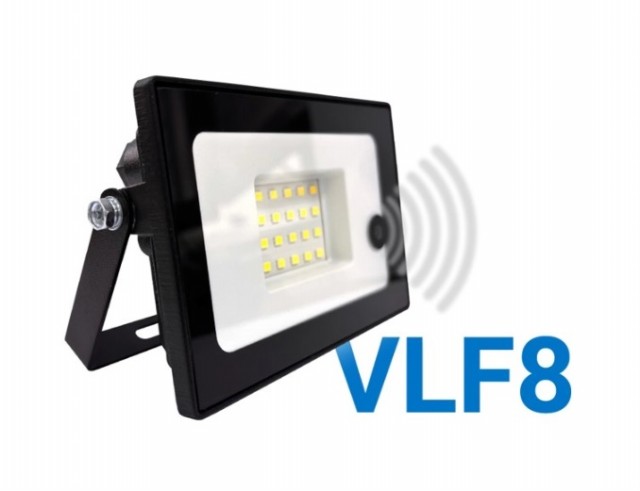 VLF8-D-20-6500-B 6500K 2400Лм 220V IP65 угол-120гр. 122*94*29 черн., прожектор LED с дат. движ. 20W