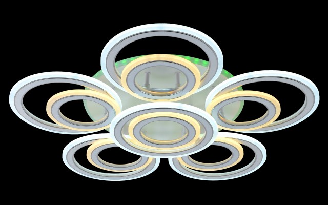 МС-LI8466C/5+1 WH+CR (RGB) Led 137W+7W 3000K+4000K+6500K диммер (1) светильник потолочный