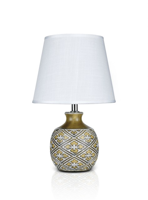 К-EA040 Ancient+White shade H32см (24) светильник настольный