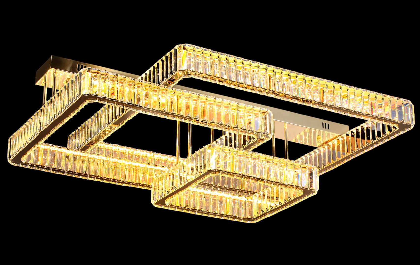 БЖ522/1000+800 GD Led 3000+4000+6500K, 576W, диммер, хрусталь К9, размер: 1000+800*H300мм (1) светил