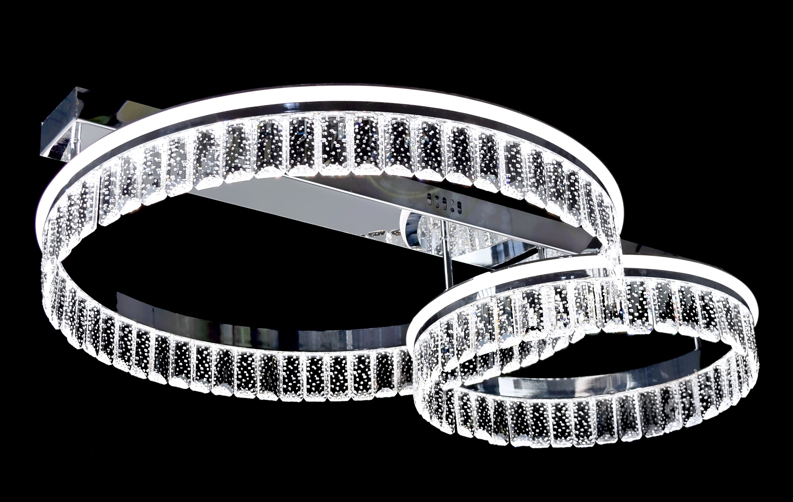 6335-40+60C CH Led 3000+6000K, 150W, диммер, хрусталь, размер: 850*600*160мм (1) светильник потолочн