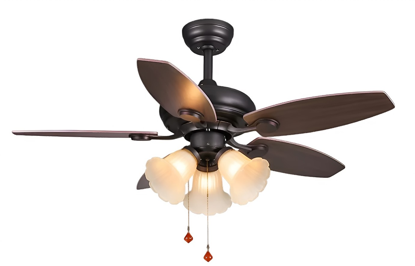 ZY008-5 Black, D132*H45см, мотор медный 35W, 6 скоростей, пульт управления (1) вентилятор потолочный