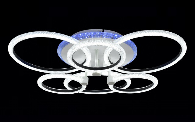Х20548/3+3+1 WT+BK подсветка RGB LED 110W 3000K-4000K-6000K диммер (5) светильник потолочный