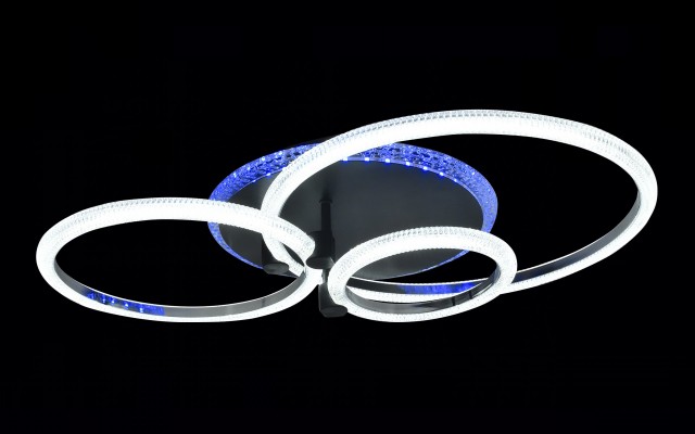 Х20548/1+1+1+1B BK+CR подсветка RGB LED 78W 3000K-4000K-6000K диммер (5) светильник потолочный