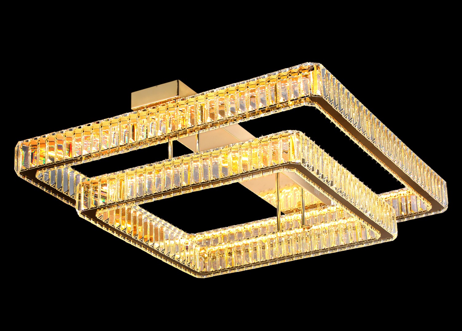 БЖ522/800+600*2 GD Led 3000+4000+6500K, 450W, диммер, хрусталь К9, размер: 800+600*H210мм (1) светил
