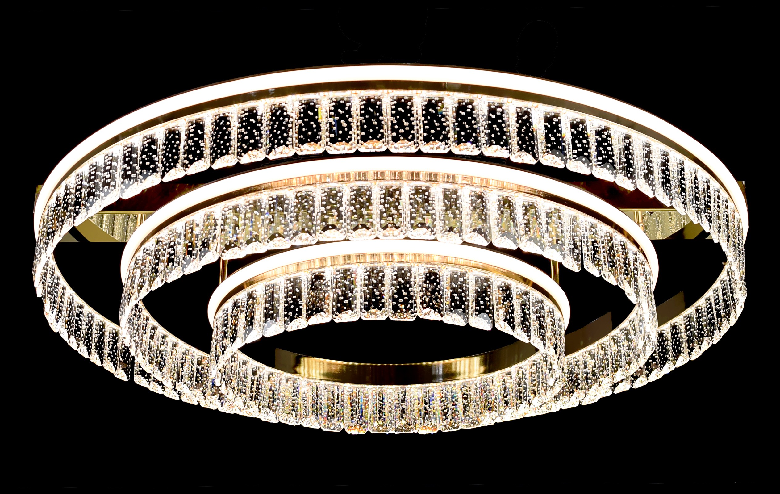 6335-40+60+80C FGD Led 3000+6000K, 226W, диммер, хрусталь, размер: D800*H240мм (1) светильник потоло