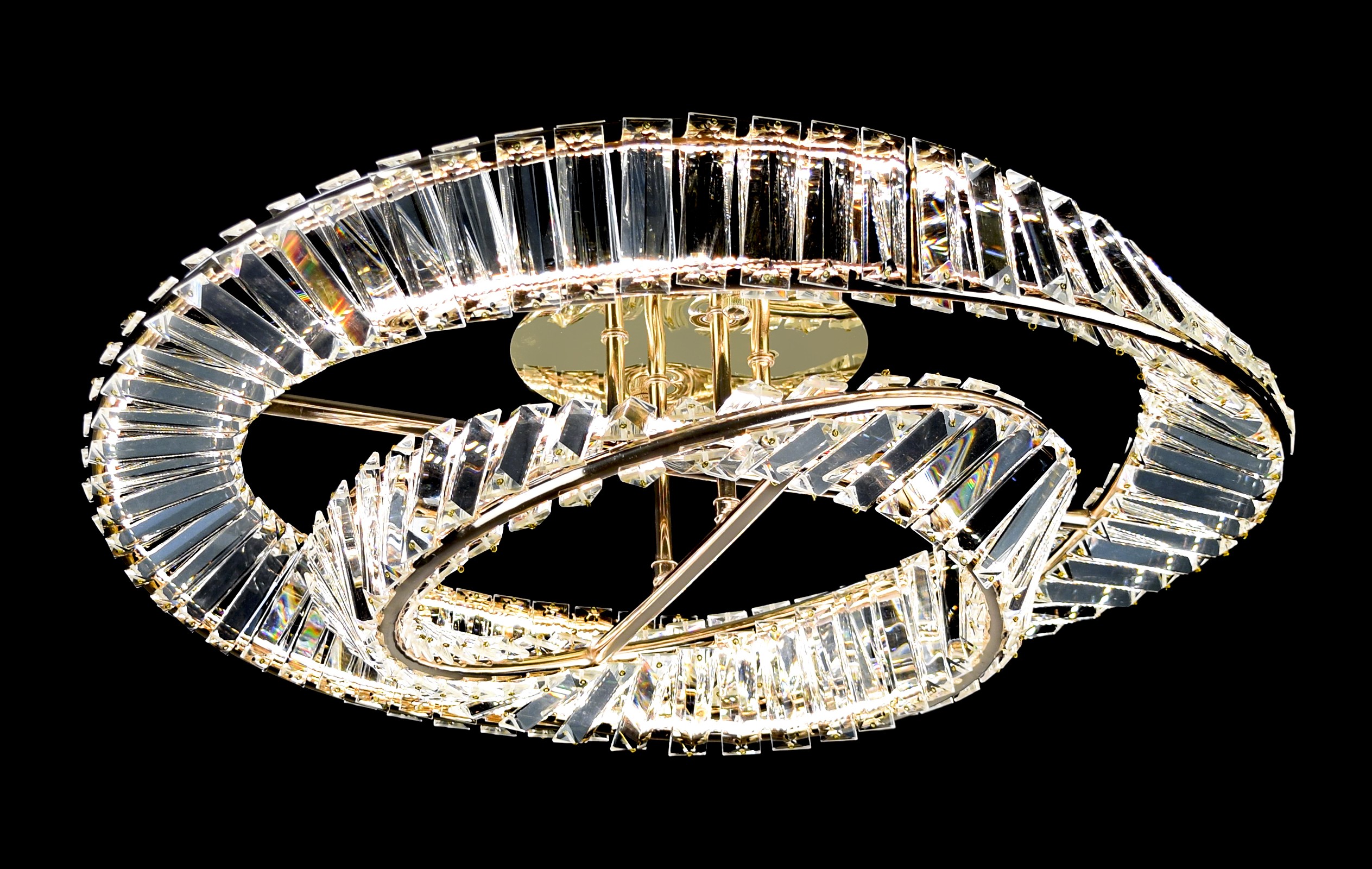 C6312-40+60 FGD Led 3000+6000K, 112W, диммер, хрусталь, размер: 600*530*230мм (1) светильник потолоч