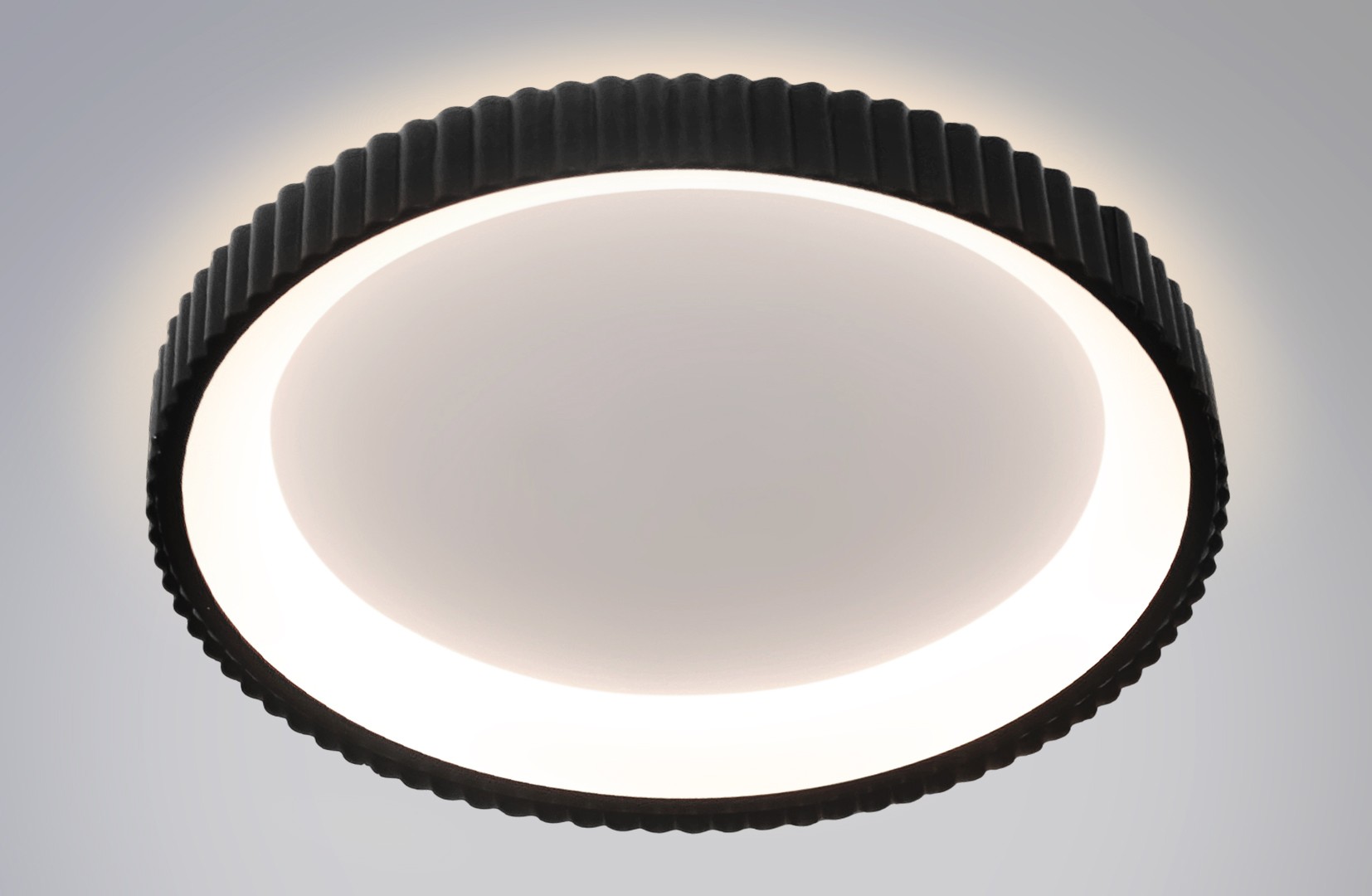 Ч-MK7668-40Y BK+WH Led 80W 3000-7000K диммер, размер: D400*H75мм (1) светильник потолочный