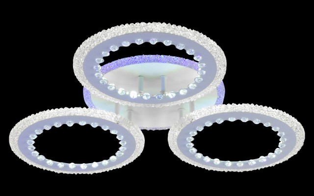 МС-LI8451B/3  WH (RGB) Led 79W+4W 3000K+4000K+6500K диммер (1) светильник потолочный