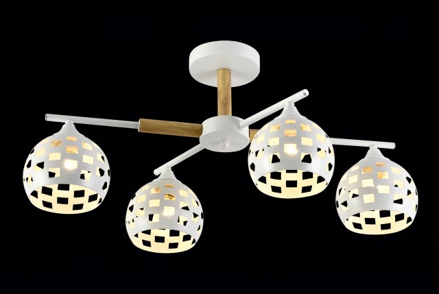 МС-XA1372/4 WH+WOOD (6) светильник потолочный