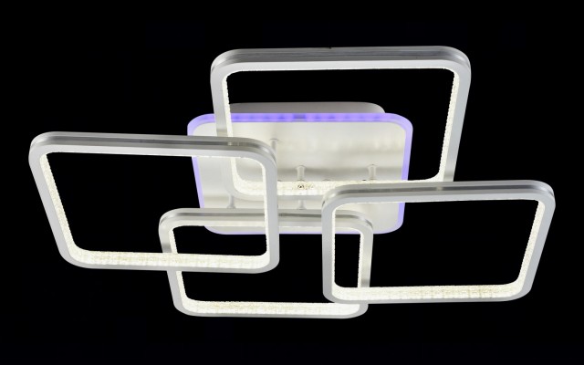 МС-DK6015/4 WH+SILVER STRIP (RGB) Led 101W+6W 3000K+4000K+6500K диммер (1) светильник потолочный