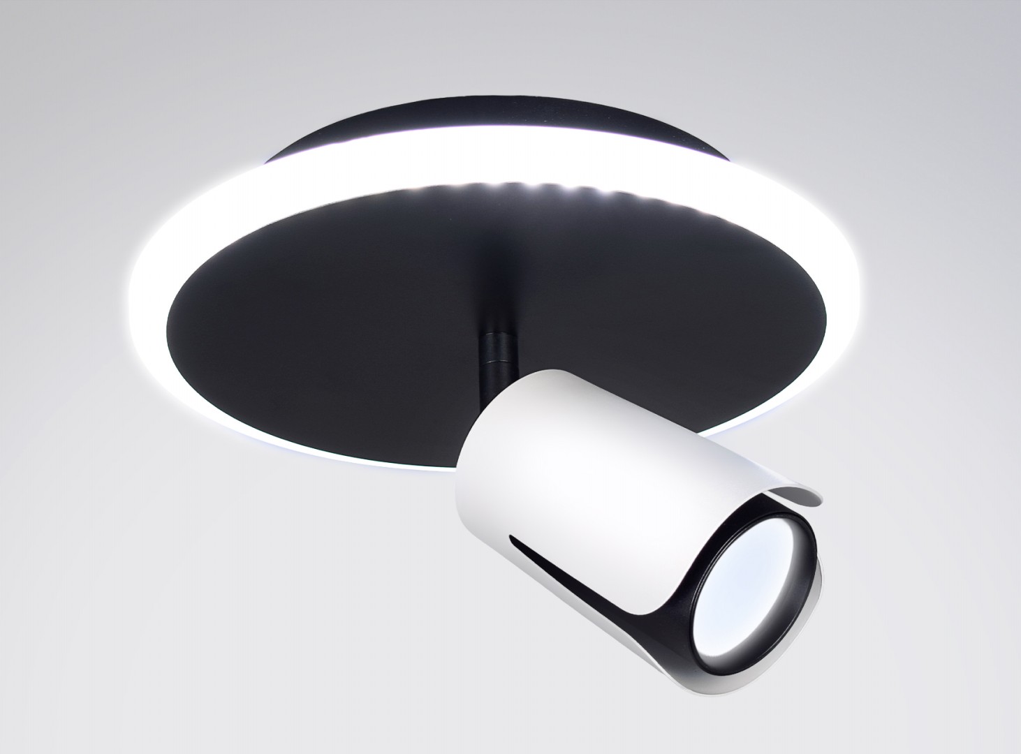 PRD-С 0994A/1 BK+WH D170*40мм  LED15W+GU10 лампочка в комплект не входит (10) светильник потолочный