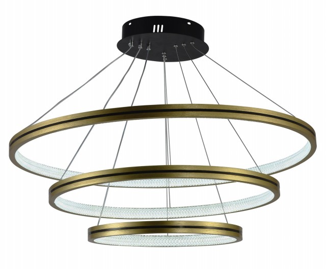 МС-DK6041/3 Matte gold+BK Led 124W 3000K+4000K+6500K диммер (1) светильник потолочный