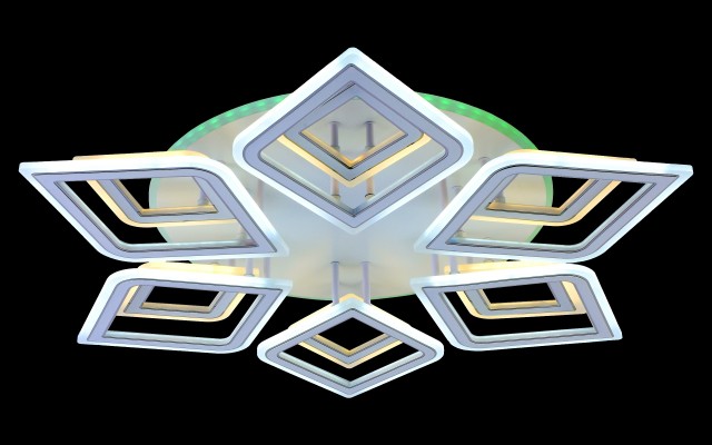 МС-LI8464D/6+6B WH+CR (RGB) Led 137W+8W 3000K+4000K+6500K диммер (1) светильник потолочный