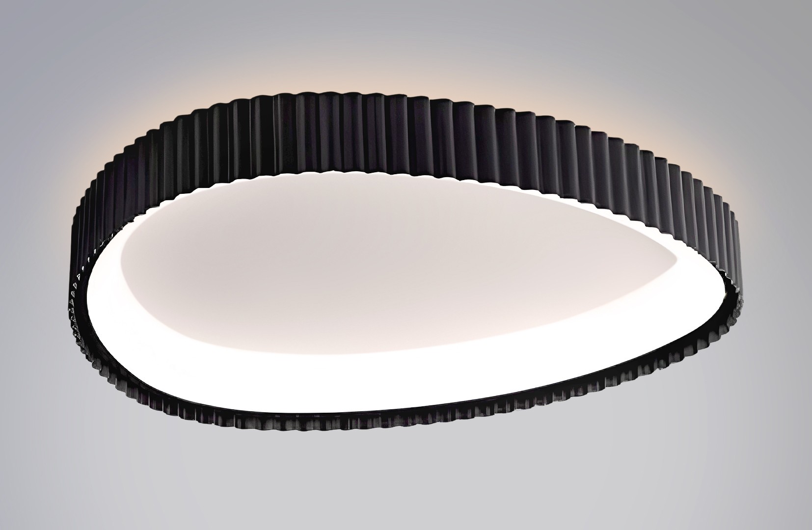 Ч-MK8248-45 BK+WH Led 73W 3000-7000K диммер, размер: D450*H60мм (1) светильник потолочный