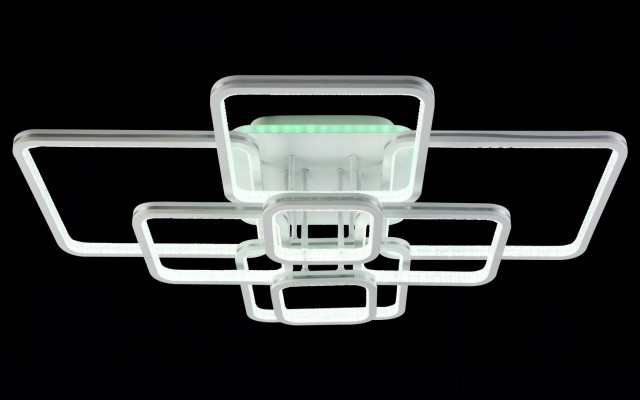 МС-DK6014/8 WH+SILVER STRIP (RGB) Led 180W+6W 3000K+4000K+6500K диммер (1) светильник потолочный