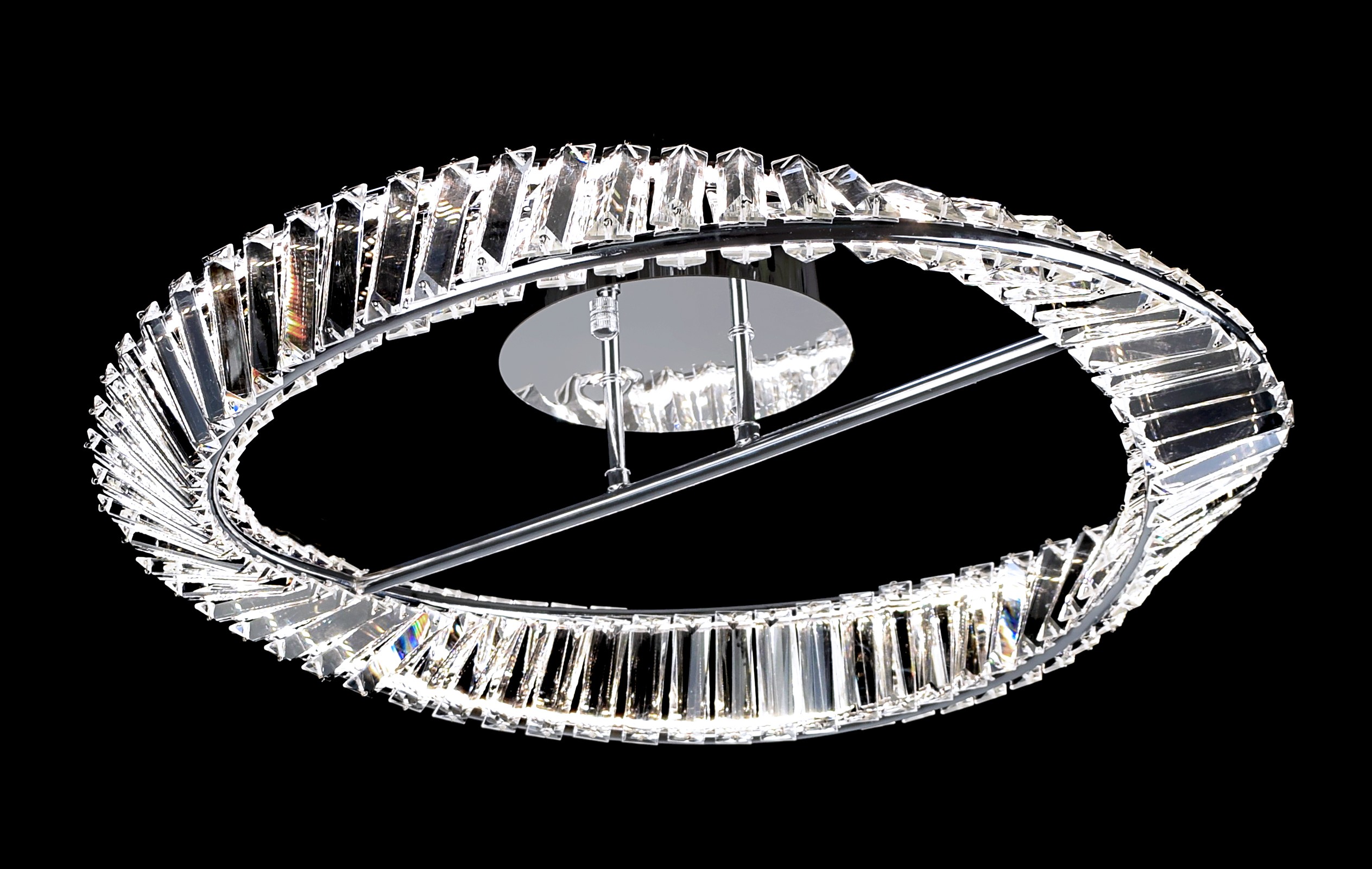C6312-60 CH Led 3000+6000K, 72W, диммер, хрусталь, размер: 600*530*190мм (1) светильник потолочный