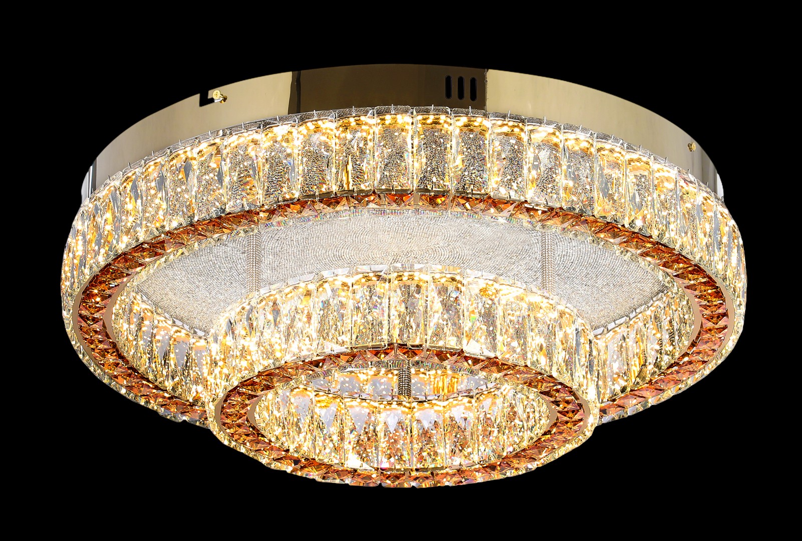 БЖ525/600 GD Led 3000+4000+6500K, 236W, диммер, хрусталь К9, размер: D600*H200мм (1) светильник пото