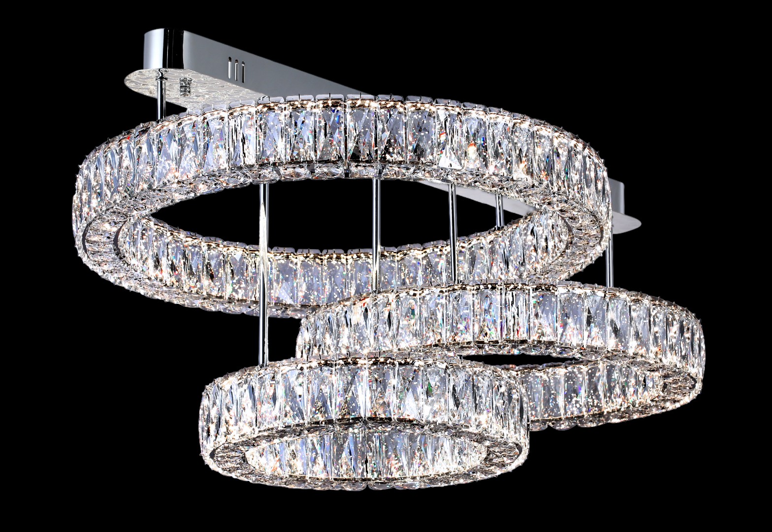 БЖ502/840*3 CR Led 3000+4000+6500K, 365W, диммер, хрусталь К9, размер: 840*600*420мм (1) светильник